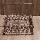 Wroght Iron Drink Caddy Holds 4 Cups Heavy Duty Patio Basket