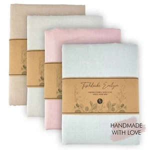Tischdecken Evelyn 140x220cm Baumwolle Uni Rosa Creme Beige NEU - Bild 1 von 5