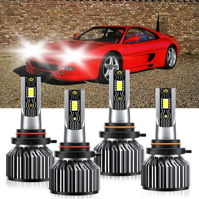 Para Ferrari F355 F1 1998 Bombilla Faro LED Luz Alta Baja Super Brillante Blanco Foto 1 de 4
