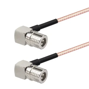 QMA Male to QMA MALE Plug Right Angle Adapter Cable RF Coaxial RG316 76mm 3 inch - Picture 1 of 4