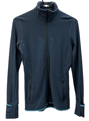 Icebreaker GT Mujer Pequeña Manga Larga 1/4 Cremallera Verde azulado Oscuro Mezcla de Lana Peso Medio Foto 1 de 4