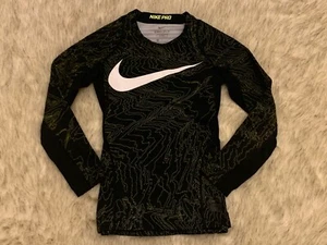 Boy’s Nike Pro Neon Yellow Contour DriFit L/S Shirt (Medium, 8-10) - Picture 1 of 4