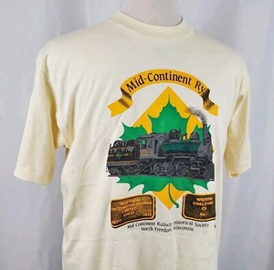 Vintage Mid-Continent Railway T-Shirt XL Screen Stars Single Stitch, Deadstock - Picture 1 of 6