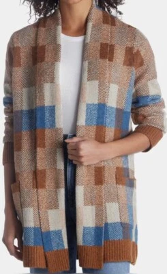 Fold Detail Plaid Coatigan - Image 1 of 3