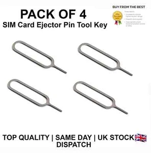 IPhone, IPad & Android SIM Card Ejector Pin Tool Key - Pack of 4 - Picture 1 of 3