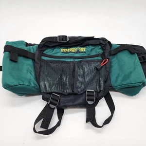 Vintage Stansport Bauchtasche 2 Flaschenträger grün Wandern Camping Ausrüstung - Bild 1 von 4