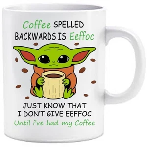 Coffee Spelled Backwards eeffoc Printed Cup Novelty Mug Funny Gift Secret Santa - Picture 1 of 6