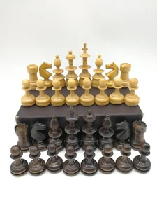 Schachfiguren Holz Alt Schachspiel Spiel Schach Figuren König 8x2,5cm - Bild 1 von 7