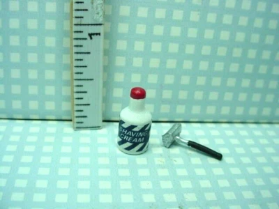 Миниатюрный крем для бритья и безопасная бритва #MUL1892, 2099 масштаб 1/12 - Изображение 1 из 2