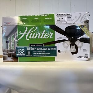 Hunter Oakhurst 52 in. LED Low Profile Ceiling Fan w/Light Kit Bronze 52016