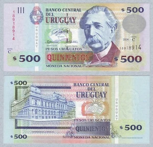 500 Pesos Uruguayos 2006 Series C P90a Uncirculated- URUGUAY - Imagen 1 de 3