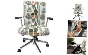 Cactus Office Chair Cover, Pattern with Large Size - 1 piece Fern Green - Picture 1 of 7