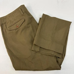 Banana Republic Heritage Pants Mens 34 x 32 Brown Wool Blend Button Fly Dressy - Picture 1 of 15