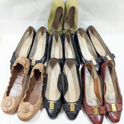 NO TARIFF Salvatore Ferragamo,Tory Burch Leather Shoes 7 piece set 583992 - Image 1 of 4