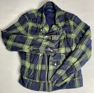 Ralph Lauren Tartan Leinen Moto Jacke Herren kariert Gr. M Steampunk Gothic Hipster - Bild 1 von 13