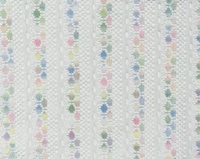 Vintage Lace Fabric White w/Multicolor Accents 55”W x 6 Yds - Image 1 of 3