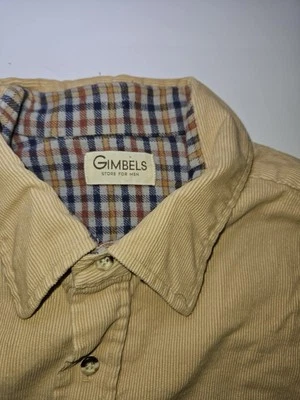 Vintage Gimbels Corduroy Button Up Quilt Lined Flannel Shacket Jacket Men's L - Image 1 of 3