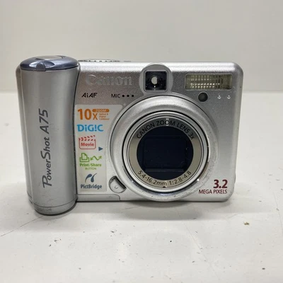 Canon PowerShot A75 3.2MP Compact Digital Camera (For Parts or Repair) - Image 1 of 4