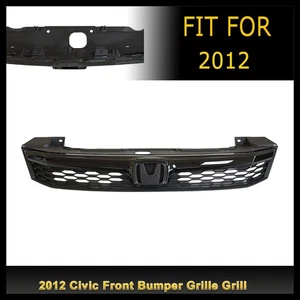Black Front Bumper Grille Hood Grill For Honda Civic 2012 4DR Sedan - Picture 1 of 7