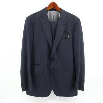 JF J.Ferrar Mens Modern Fit Navy Stripe Two-Piece Suit - 42 Long Pants 32x30 NEW - Image 1 of 4