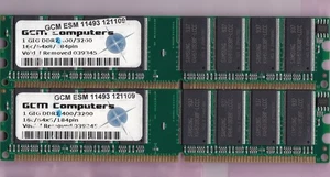 2GB 2x1GB PC-3200 GCM COMPUTERS DDR-400 PC3200 SAMSUNG DESKTOP MEMORY KIT DDR1 - Picture 1 of 3