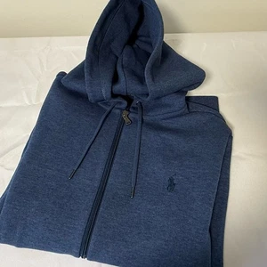 Polo Ralph Laren Medium Herren Double Knit Full Zip Hoodie Heather Blue - Bild 1 von 7