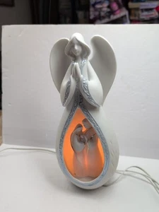 Appletree Design Angel Nativity Scene Porcelain Night Light Gold Trim - Picture 1 of 7