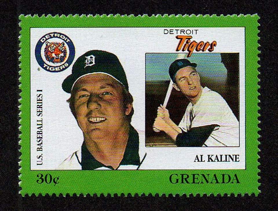 GRANADA, SCOTT # 1669-C, SELLO MNH JUGADOR DE BÉISBOL AL KALINE, EQUIPO DE TIGRES Foto 1 de 1