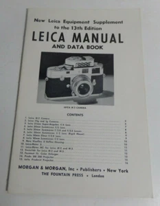 Leica manual and data book Equipment supplement 13th edition  1960's - Imagen 1 de 1