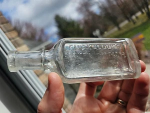 Eddy & Eddy's Flavoring Extract Bottle St Louis Missouri Blue Green Aging Bottle - Bild 1 von 8