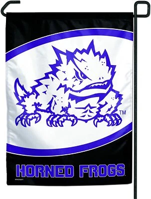 NCAA Texas Christian University TCU Horned Frogs 11" x 15" 2-SIDED GARDEN FLAG - Image 1 of 3