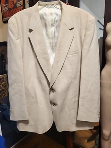 VINTAGE 1970/1980 HALSTON ULTRA SUEDE Light Beige Blazer Jacket L / XL - Picture 1 of 6