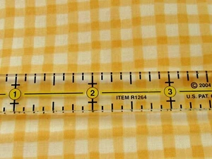Kessler Concord Cotton Fabric Yellow & White Gingham BTHY half yard cut - Picture 1 of 1