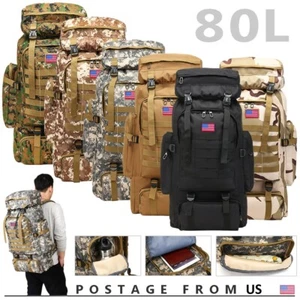 Outdoor Militär Molle 80L Taktischer Rucksack Rucksack Camping Wandern Reisetasche - Bild 1 von 16
