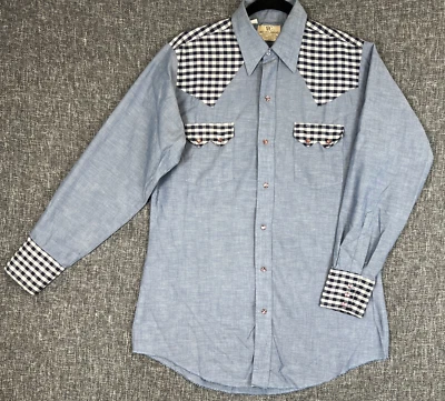 Vintage Dee Cee Brand Western Shirt Mens 15.5 x 33" Pearl Snaps Checked - Image 1 of 4