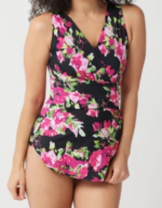 Traje de baño de una pieza Denim & Co. Beach Surplice - Imagen 1 de 2