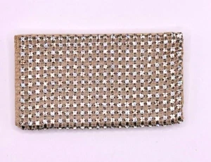Vintage Strass Umschlag Clutch cremefarben Druckknopfverschluss JCS - Bild 1 von 7