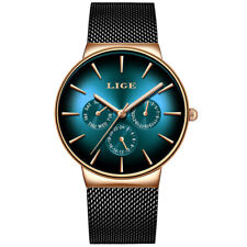 LIGE Watches Men Brand Ultra-Thin Dial Male Business Mesh Steel Wristwatch Gifts