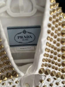 Prada white dress shirt with gold studs - Picture 1 of 7