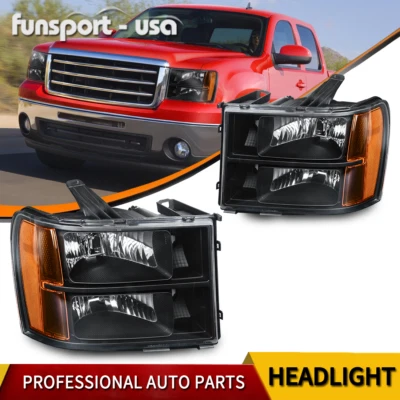 Headlights Assembly for 2007-2013 GMC Sierra 1500 / 07-14 Sierra 2500HD 3500HD - Image 1 of 4