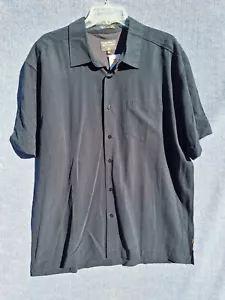 NWT Mens Quiksilver Button Up Shirt XL Waterman Comfort Fit Short Sleeve Black - Picture 1 of 9