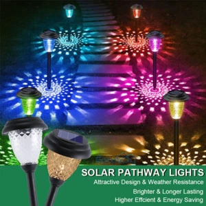 2 Pack Solar Garden Lights Outdoor Landscape LED Light Pathway Yard Waterproof - Picture 1 of 18
