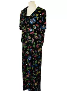 Double D Ranch 2-teiliges Damen SS Schmetterling Jacke & langes Kleid Set Small Vintage - Bild 1 von 10