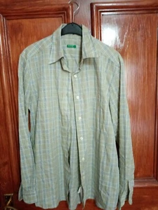 Benetton Green Check Womens Shirt Size M (Eur 42) - Picture 1 of 3