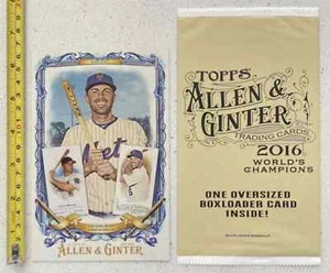2016 TOPPS ALLEN & GINTER LARGE 5" X 7" CARD & WRAPPER DAVID WRIGHT NEW YORK MET - Picture 1 of 2
