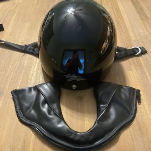 Women’s Harley Davidson Glass Black Helmet (Small) Flame Design & Neck Curtain - Bild 1 von 17