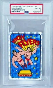 1985 WMMC AWA High Flyers Wrestling Prism Sticker PSA 6 POP 3 None Higher RARE - Bild 1 von 2