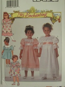 Darling OOP BUTTERICK 3214 Toddlers Dress in 3 Lengths/5 Looks PATTERN 1-2-3 UC - Picture 1 of 3