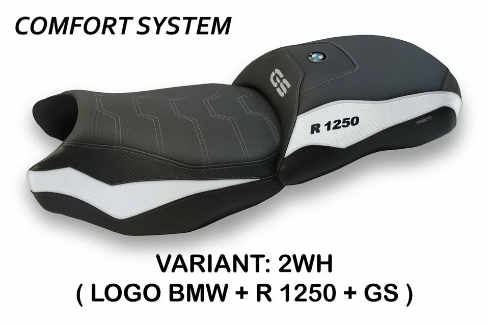 Cubierta de asiento BMW R 1250 GS de 2019 Tappezzeria Italia diseño blanco 327 Foto 1 de 1