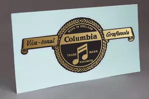PRECUT COLUMBIA 204, 9000 MAGIC NOTES GRAMOPHONE PHONOGRAPH WATER SLIDE DECAL - Picture 1 of 7